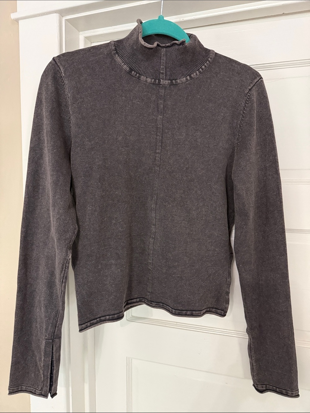 Zara Washed Charcoal Turtleneck Long Sleeve Pullover Sweater Sz XL Like New